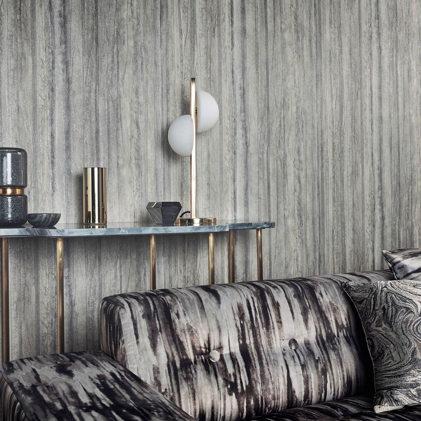 Anthology Plica Wallpaper - Zinc/Linen - Harlequin - EANV111842 - Morris Wallpaper