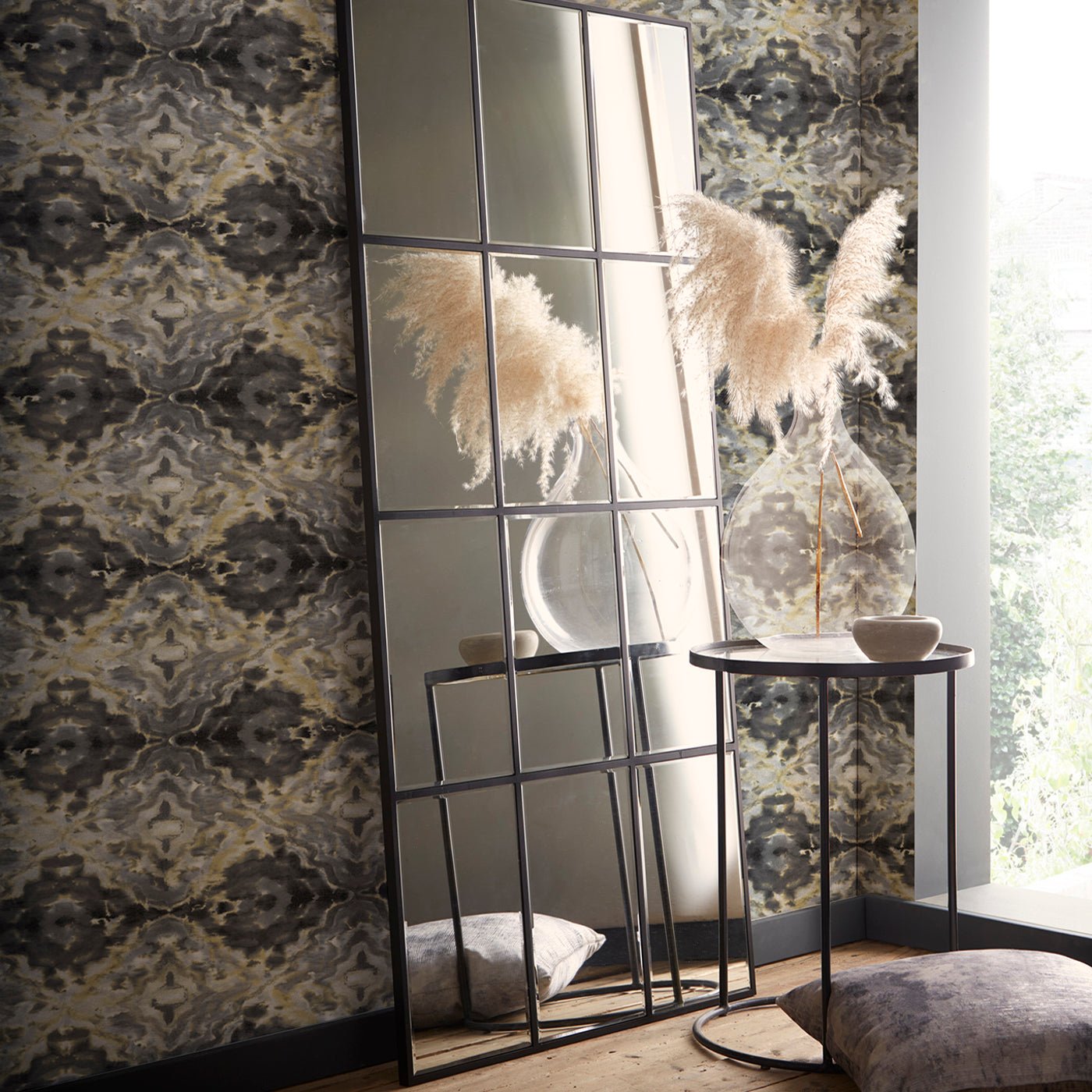 Aqueous Wallpaper - Charcoal - Clarke & Clarke - W0147/01 - Morris Wallpaper
