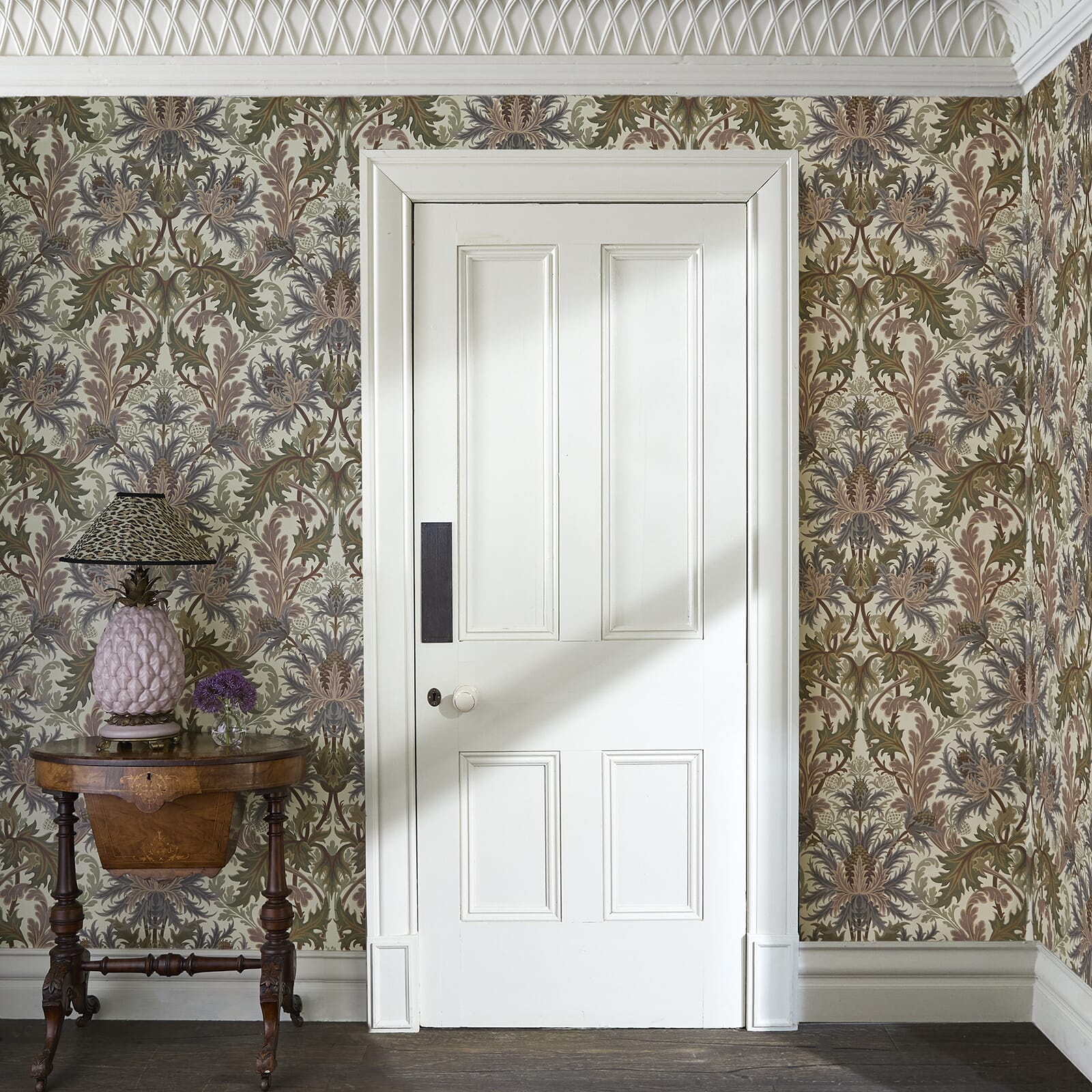 Aquifolia Wallpaper - Ecru - House of Hackney - 1-WA-AQF-DI-ECR-XXX - Morris Wallpaper