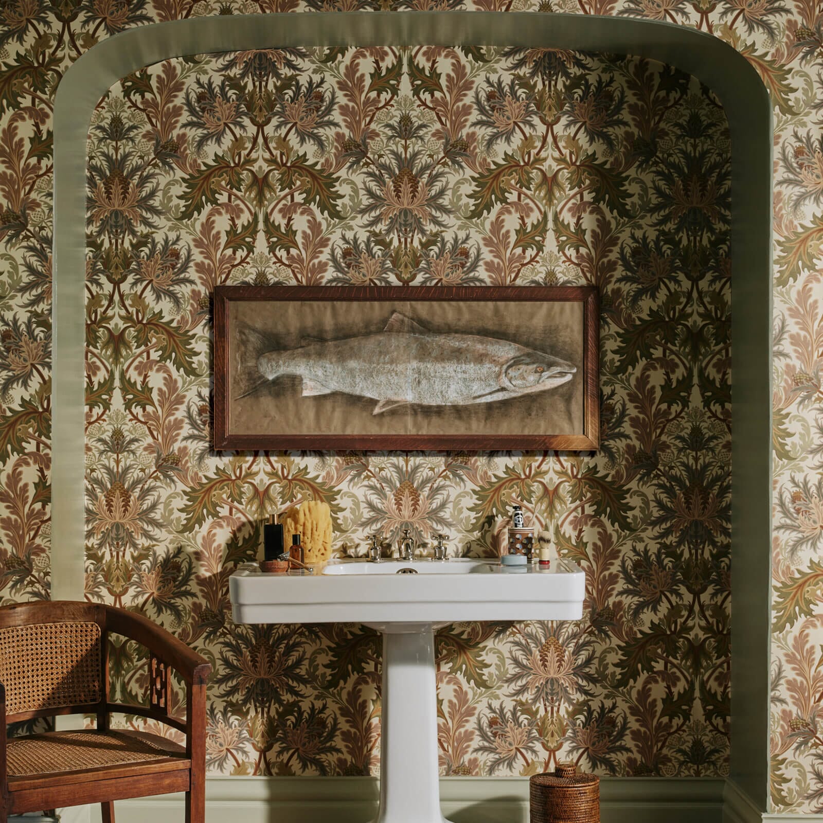 Aquifolia Wallpaper - Ecru - House of Hackney - 1-WA-AQF-DI-ECR-XXX - Morris Wallpaper