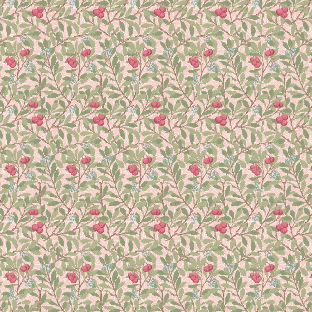 Arbutus Morris Wallpaper - Cochineal Pink - 217378 - Morris & Co - Morris Wallpaper