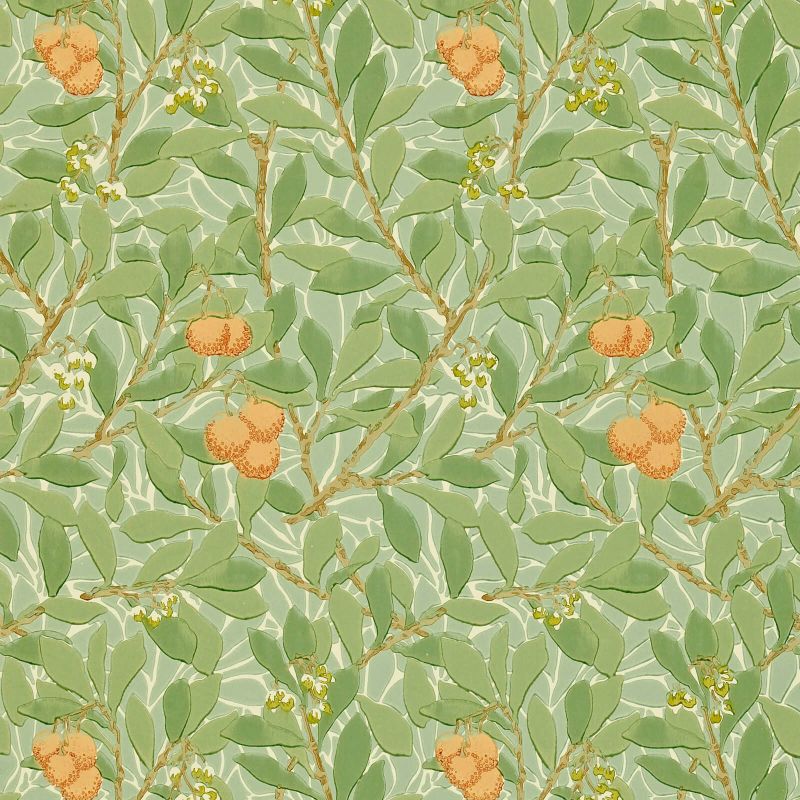 Arbutus Wallpaper - Green/Terracotta - DJA1A7103 - Morris & Co