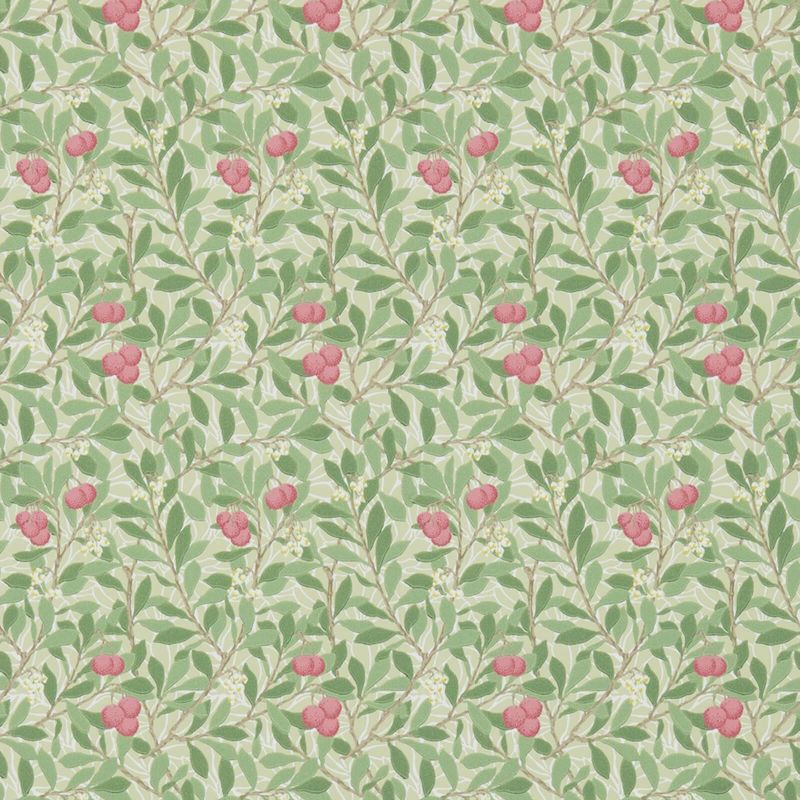 Arbutus Wallpaper - Olive/Pink - Morris & Co - 214720 - Morris Wallpaper