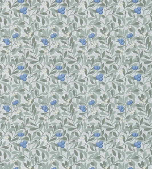 Arbutus Wallpaper - Silver/Cobalt - 214721 - Morris Exclusive - Morris Wallpaper