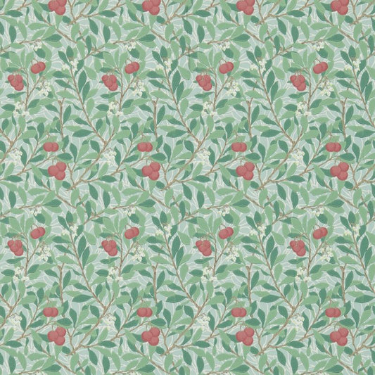 Arbutus Wallpaper - Thyme/Coral - Morris & Co - 214719 - Morris Wallpaper
