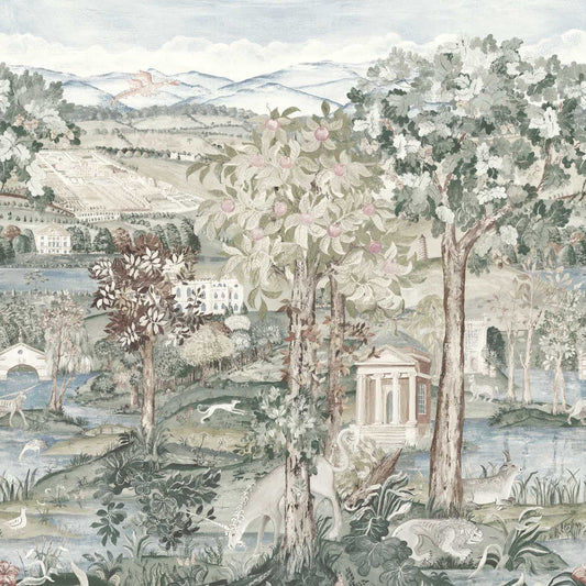 Arcadian Thames Wallpaper - Mineral - Zoffany - ZATW313040 - Morris Wallpaper