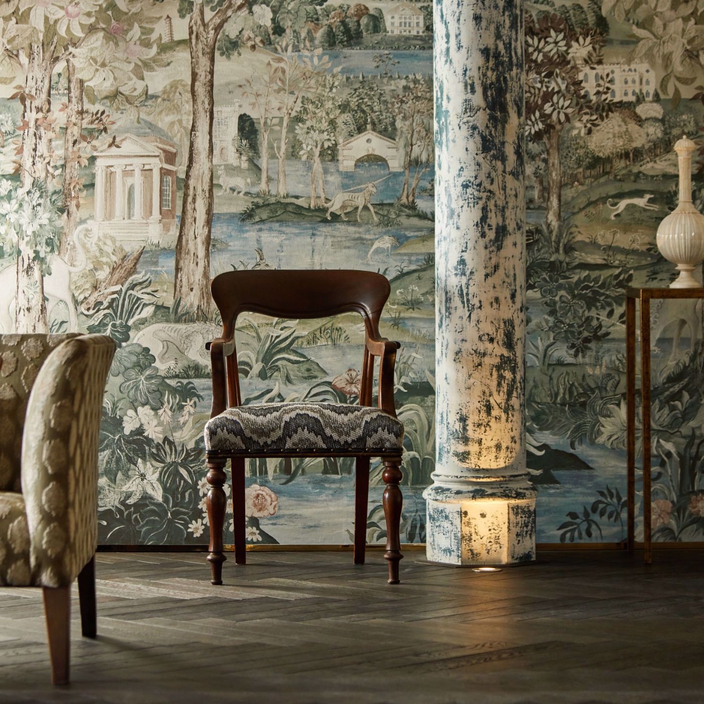 Arcadian Thames Wallpaper - Mineral - Zoffany - ZATW313040 - Morris Wallpaper