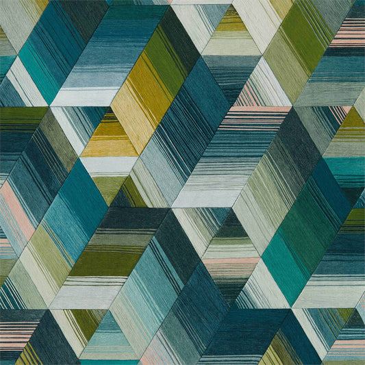 Arccos Wallpaper - Emerald/Blush - Harlequin - HMWF111970 - Morris Wallpaper