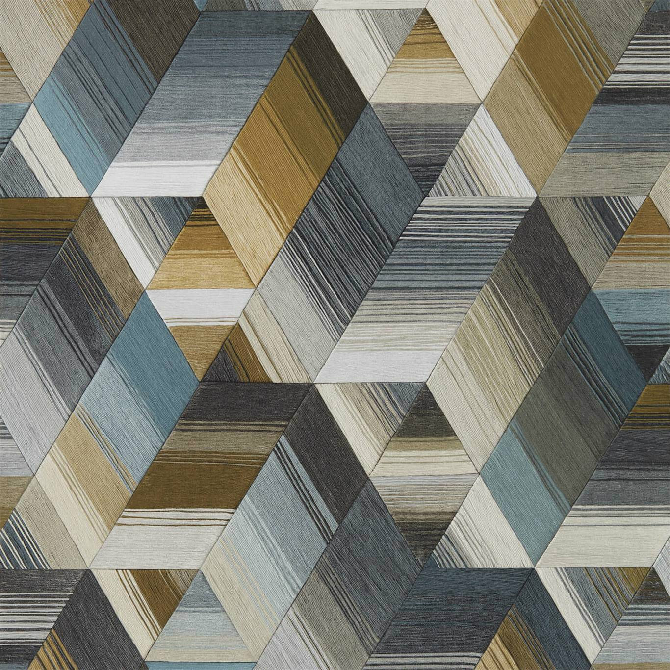 Arccos Wallpaper - Ochre/Steel - Harlequin - HMWF111971 - Morris Wallpaper