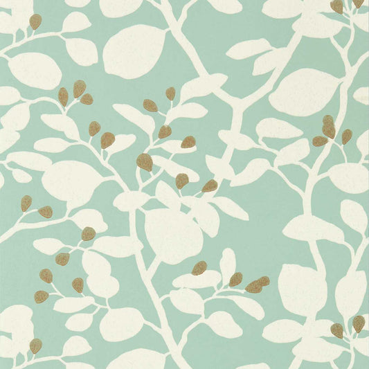 Ardisia Wallpaper - Succulent/Soft Focus/ Gold - Harlequin - HTEW112771 - Morris Wallpaper