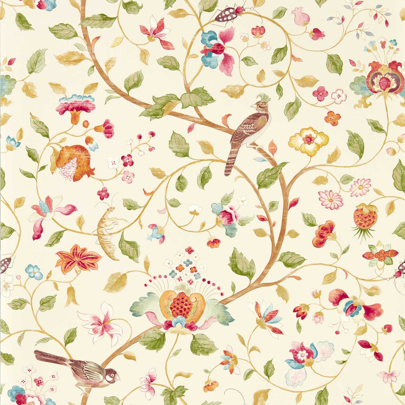 Aril’s Garden Wallpaper - Olive/Mulberry - DABW217238 - Sanderson - Morris Wallpaper