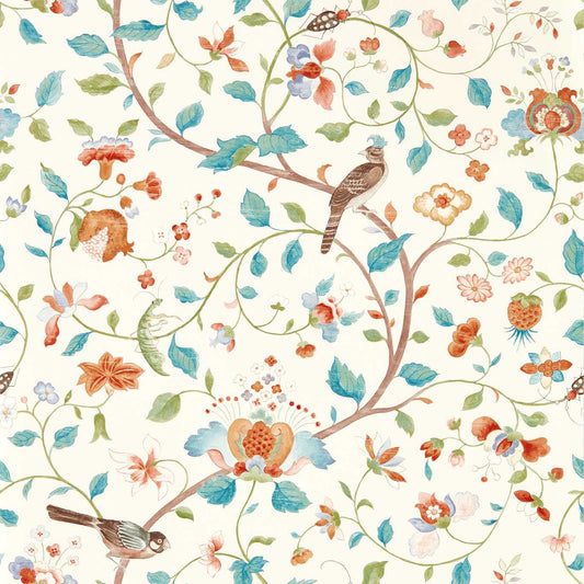 Aril’s Garden Wallpaper - Teal/Russet - DABW217235 - Sanderson - Morris Wallpaper