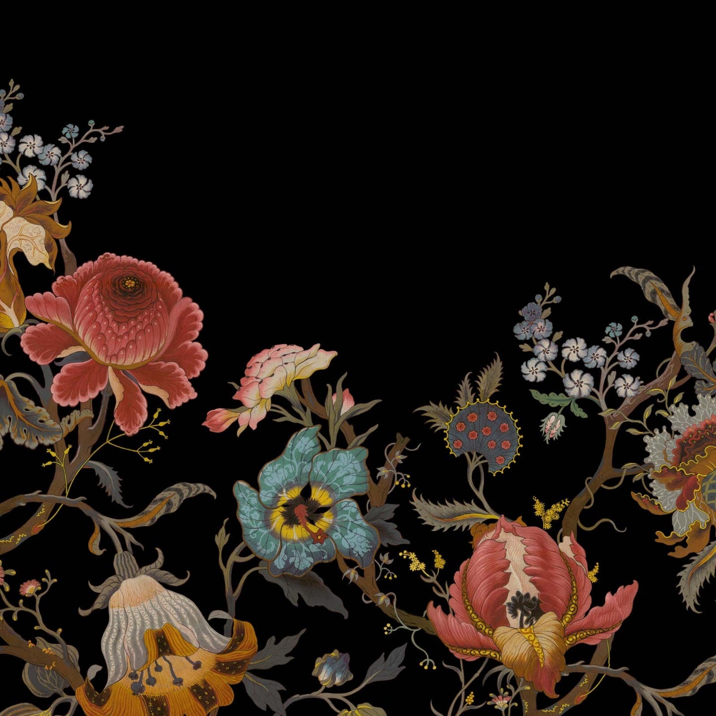 Artemis Climbing Walls Wallpaper - Black - House of Hackney - 1-WA-ART-DI-BLK-PBL - Morris Wallpaper