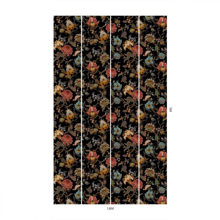 ARTEMIS Wallpaper - Black - 1-WA-ART-DI-BLK-XXX - House of Hackney - Morris Wallpaper