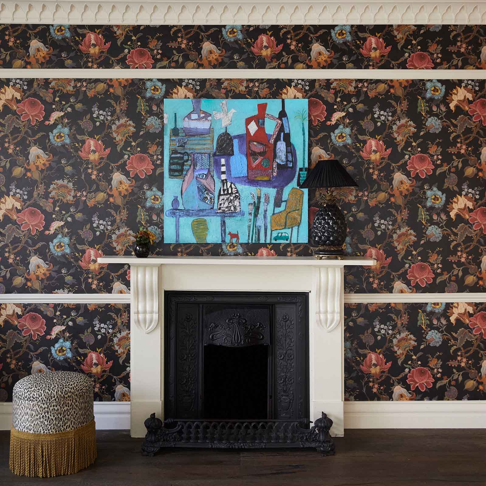 Artemis Wallpaper - Black - House of Hackney - 1-WA-ART-DI-BLK-XXX - Morris Wallpaper