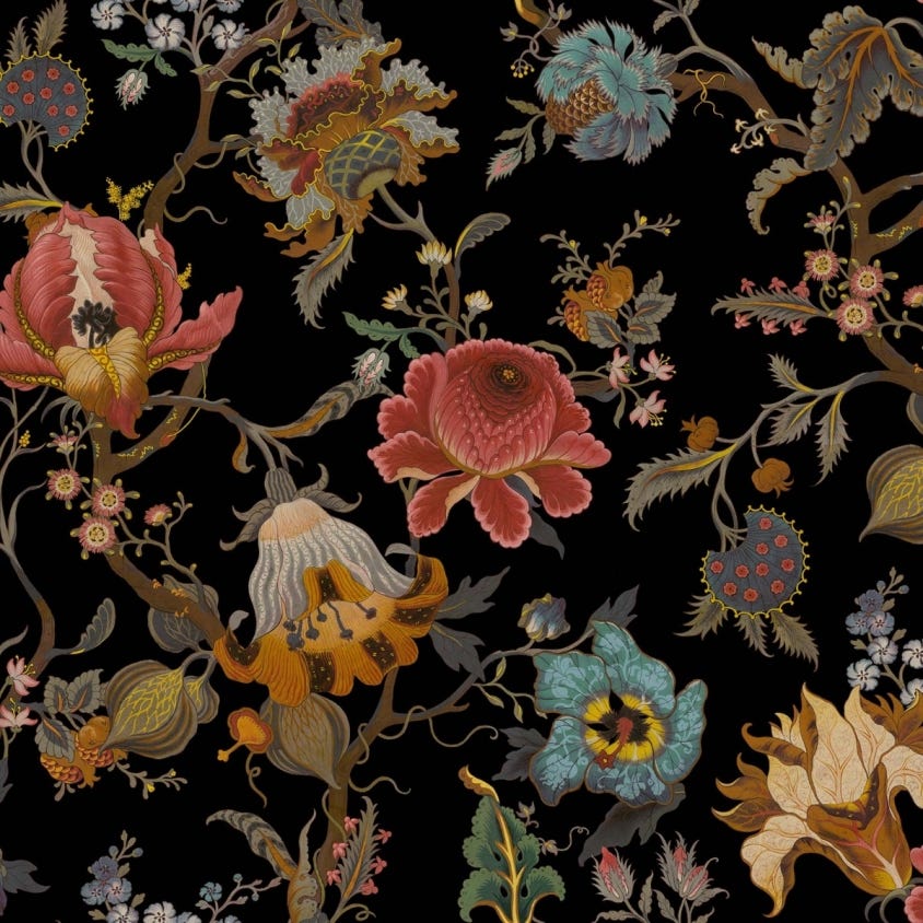 Artemis Wallpaper - Black - House of Hackney - 1-WA-ART-DI-BLK-XXX - Morris Wallpaper