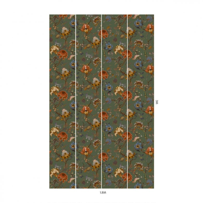 ARTEMIS Wallpaper - Moss Green - 1-WA-ART-DI-MOS-XXX - House of Hackney - Morris Wallpaper
