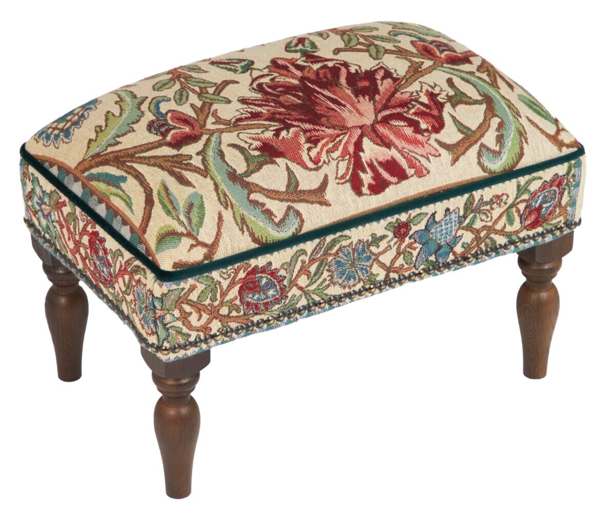Artichoke Upholstered Stool - Hines of Oxford - AS481 - Morris Wallpaper