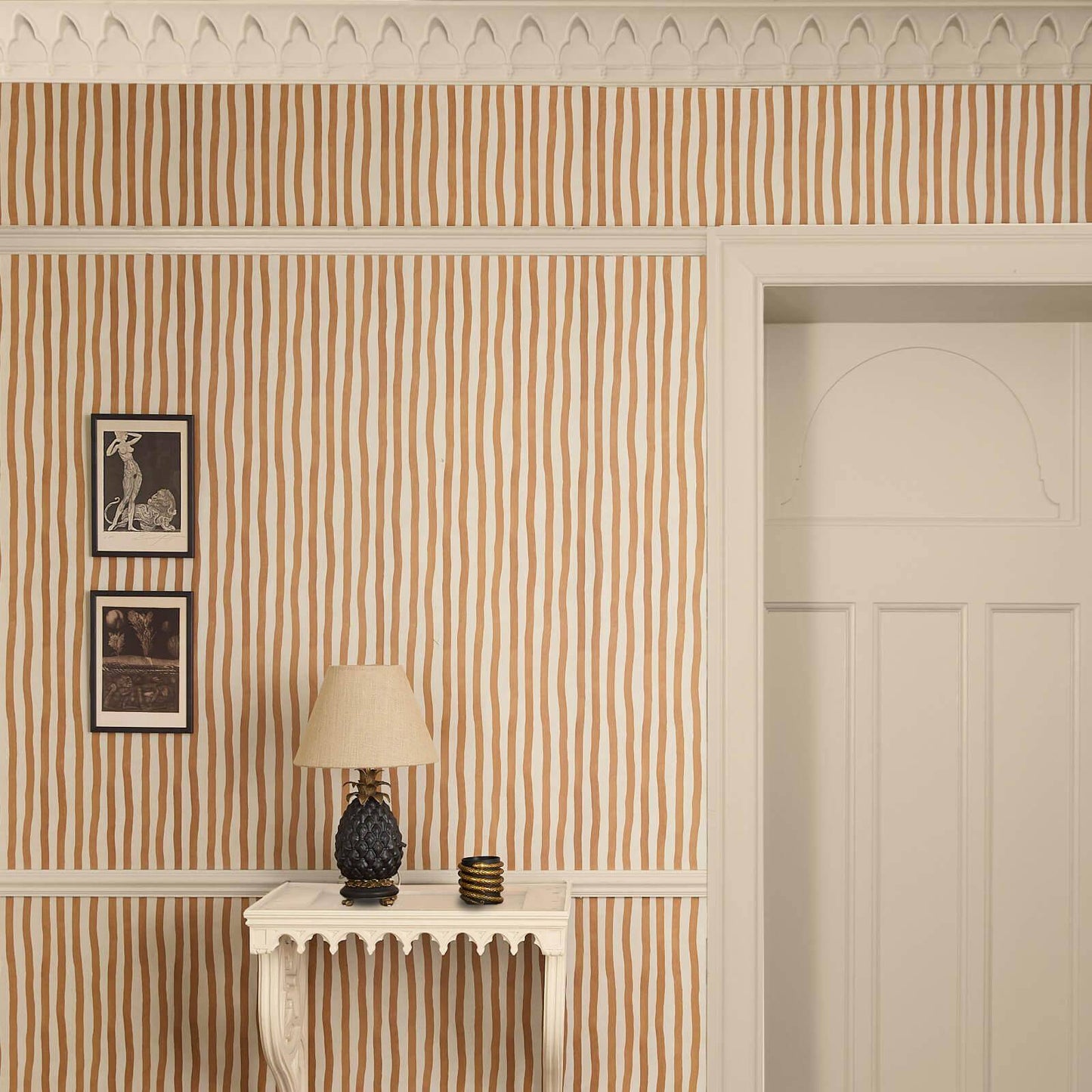 Artist's Stripe Wallpaper - Amber - House of Hackney - 1-WA-ATS-DI-AMB-XXX - Morris Wallpaper