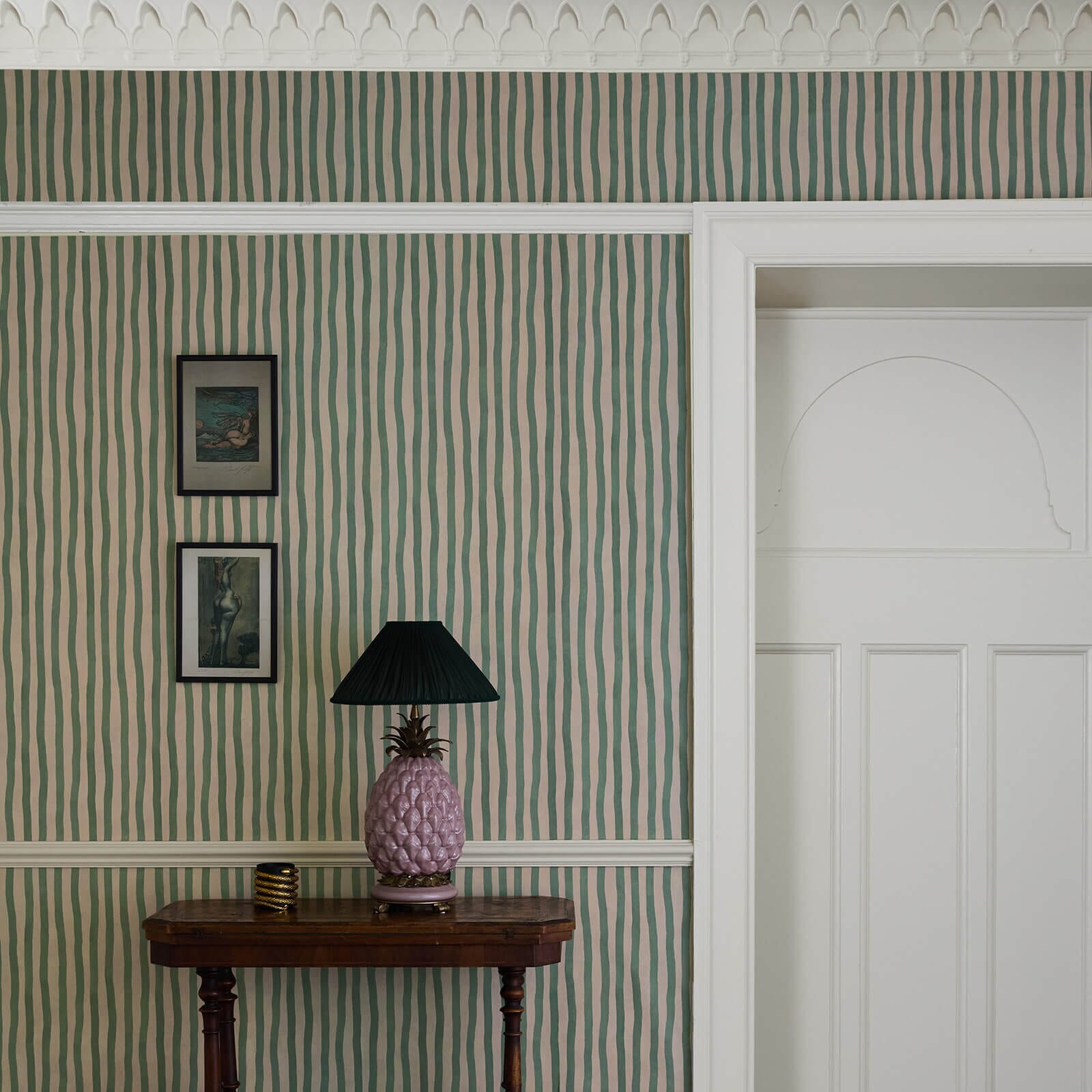 Artist's Stripe Wallpaper - Euphorbia & Alabaster - House of Hackney - 1-WA-ATS-DI-EUA-XXX - Morris Wallpaper