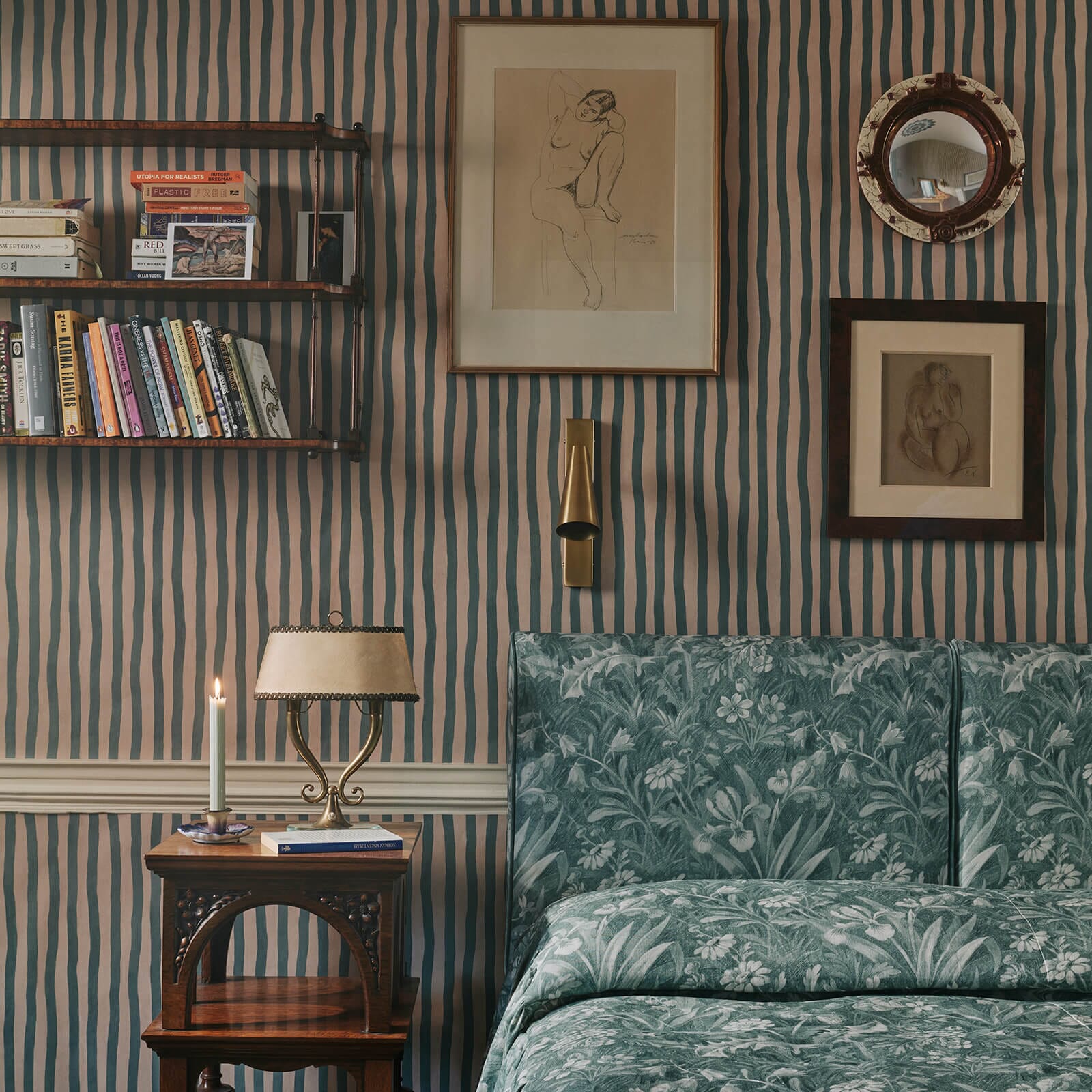 Artist's Stripe Wallpaper - Euphorbia & Alabaster - House of Hackney - 1-WA-ATS-DI-EUA-XXX - Morris Wallpaper