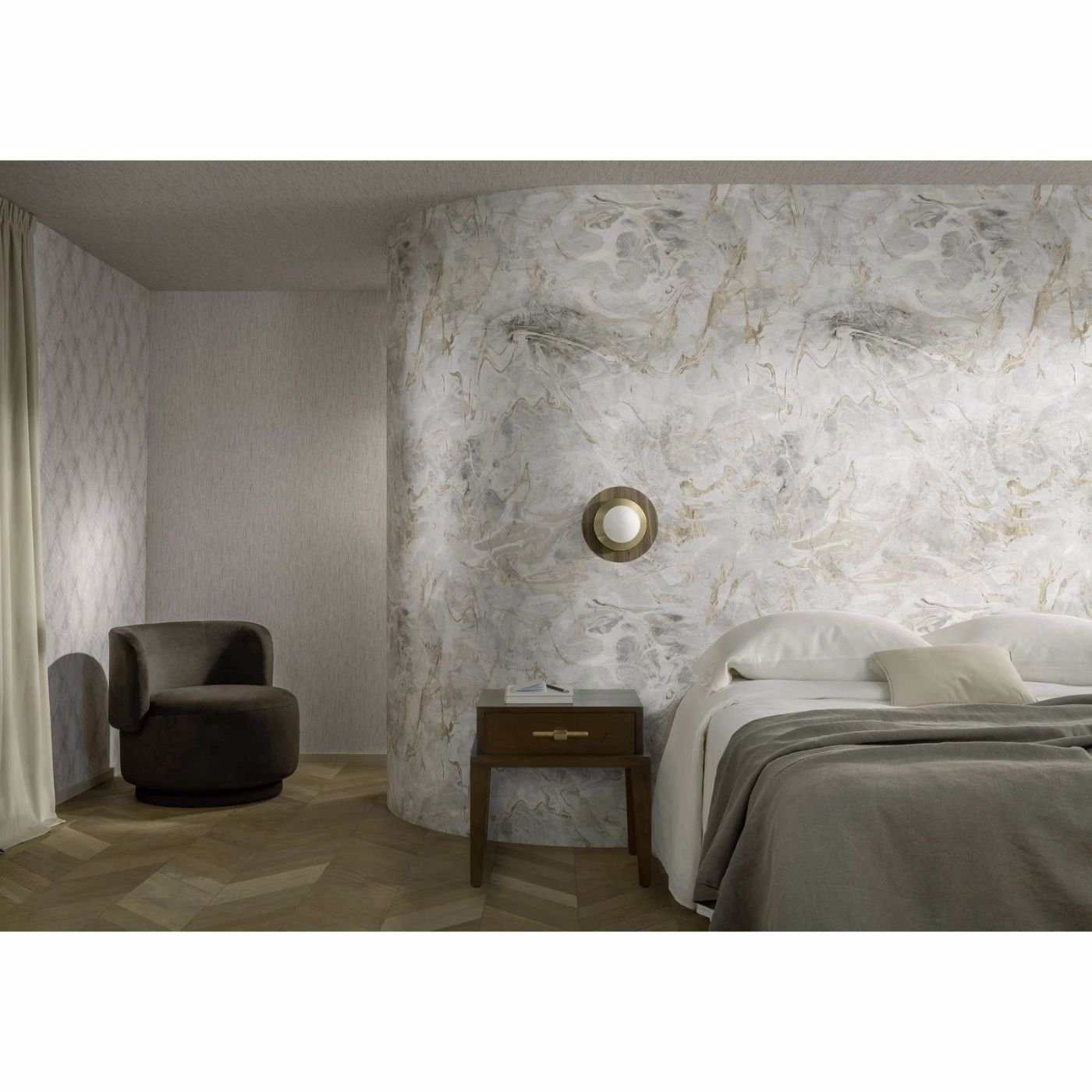 Asper Wallpaper - Pebble - Clarke & Clarke - W0205/03 - Morris Wallpaper