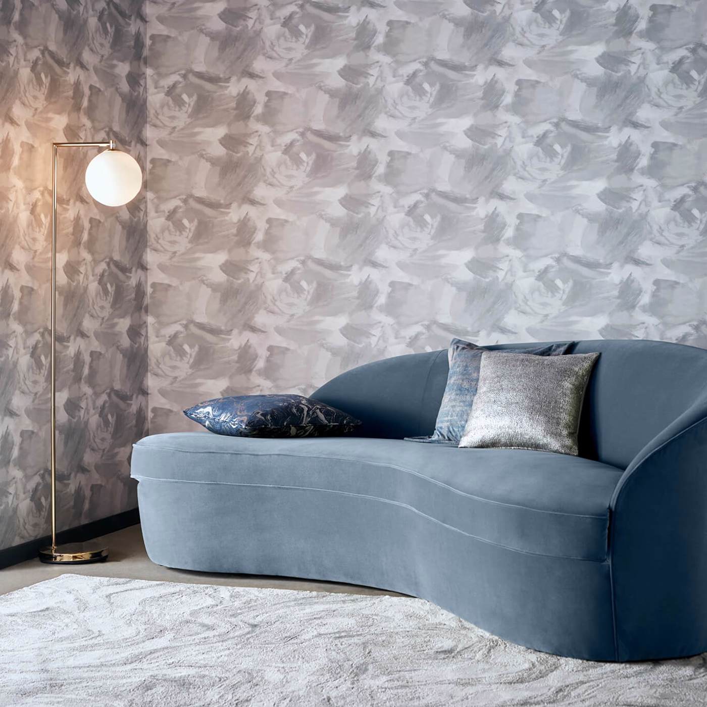 Astratto Wallpaper - Dove - Clarke & Clarke - W0163/01 - Morris Wallpaper