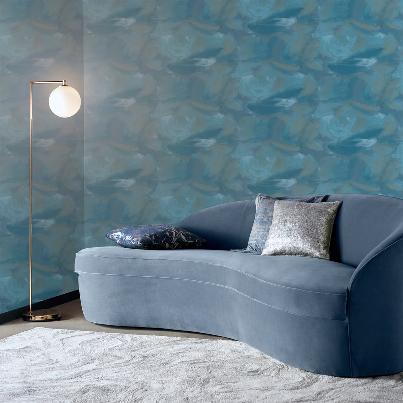 Astratto Wallpaper - Midnight - Clarke & Clarke - W0163/03 - Morris Wallpaper