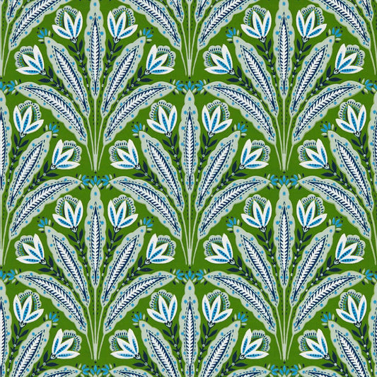 Attingham Wallpaper - Cobalt/Green - Clarke & Clarke - W0193/01