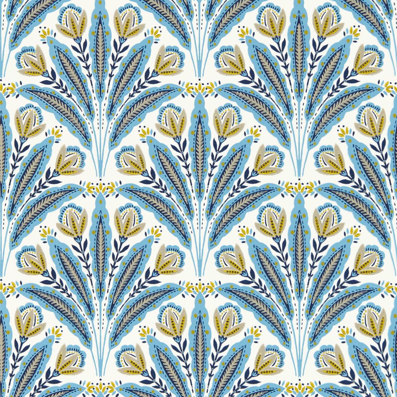 Attingham Wallpaper - Denim - Clarke & Clarke - W0193/02 - Morris Wallpaper
