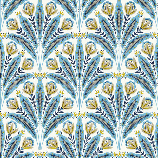 Attingham Wallpaper - Denim - Clarke & Clarke - W0193/02 - Morris Wallpaper