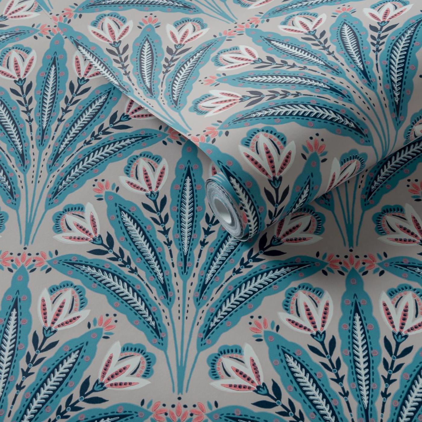 Attingham Wallpaper - Mineral - Clarke & Clarke - W0193/03 - Morris Wallpaper