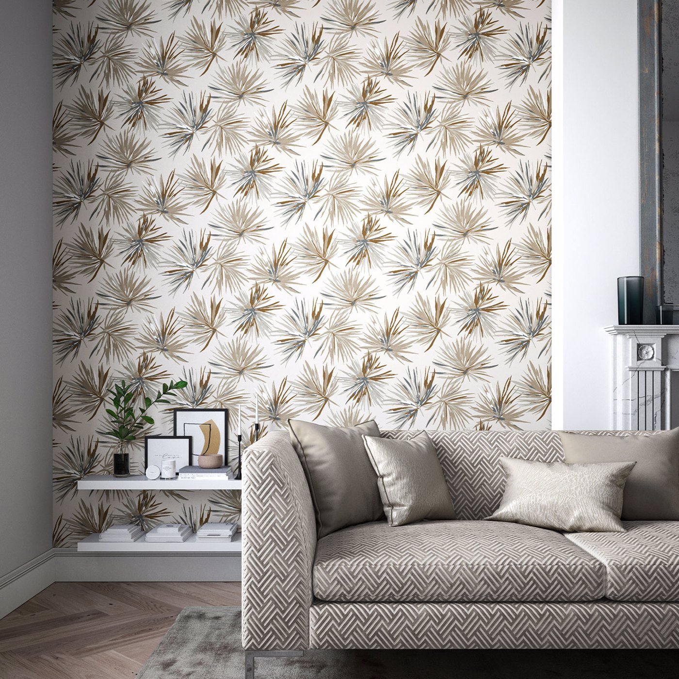 Aucuba Wallpaper - Bronze/Sediment/Pearl - Harlequin - HM7W112746 - Morris Wallpaper