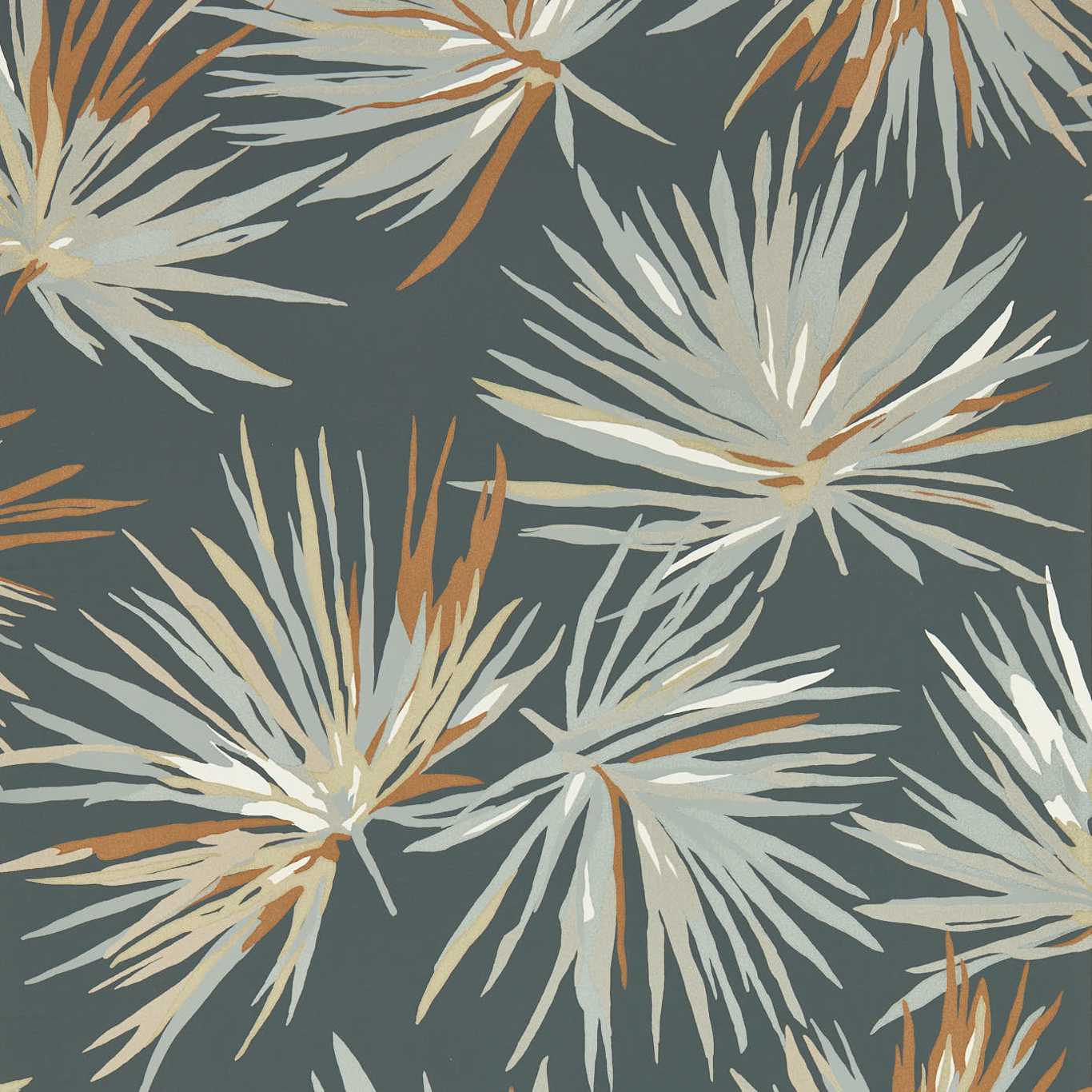 Aucuba Wallpaper - Slate/Bronze/Topaz - Harlequin - HM7W112744 - Morris Wallpaper