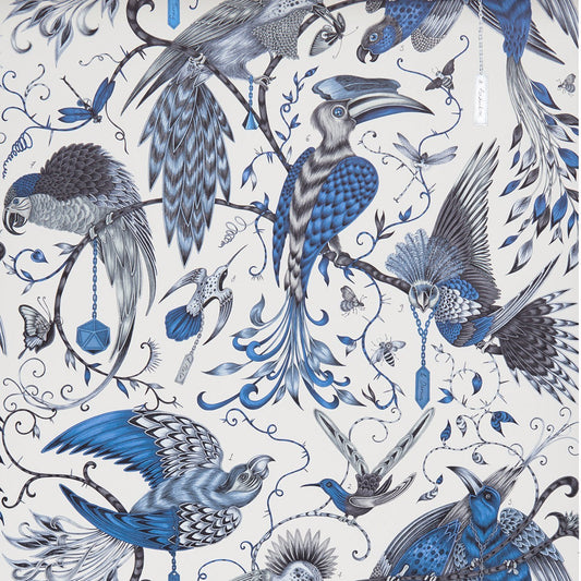 Audubon Wallpaper - Blue - Clarke & Clarke - W0099/01 - Morris Wallpaper