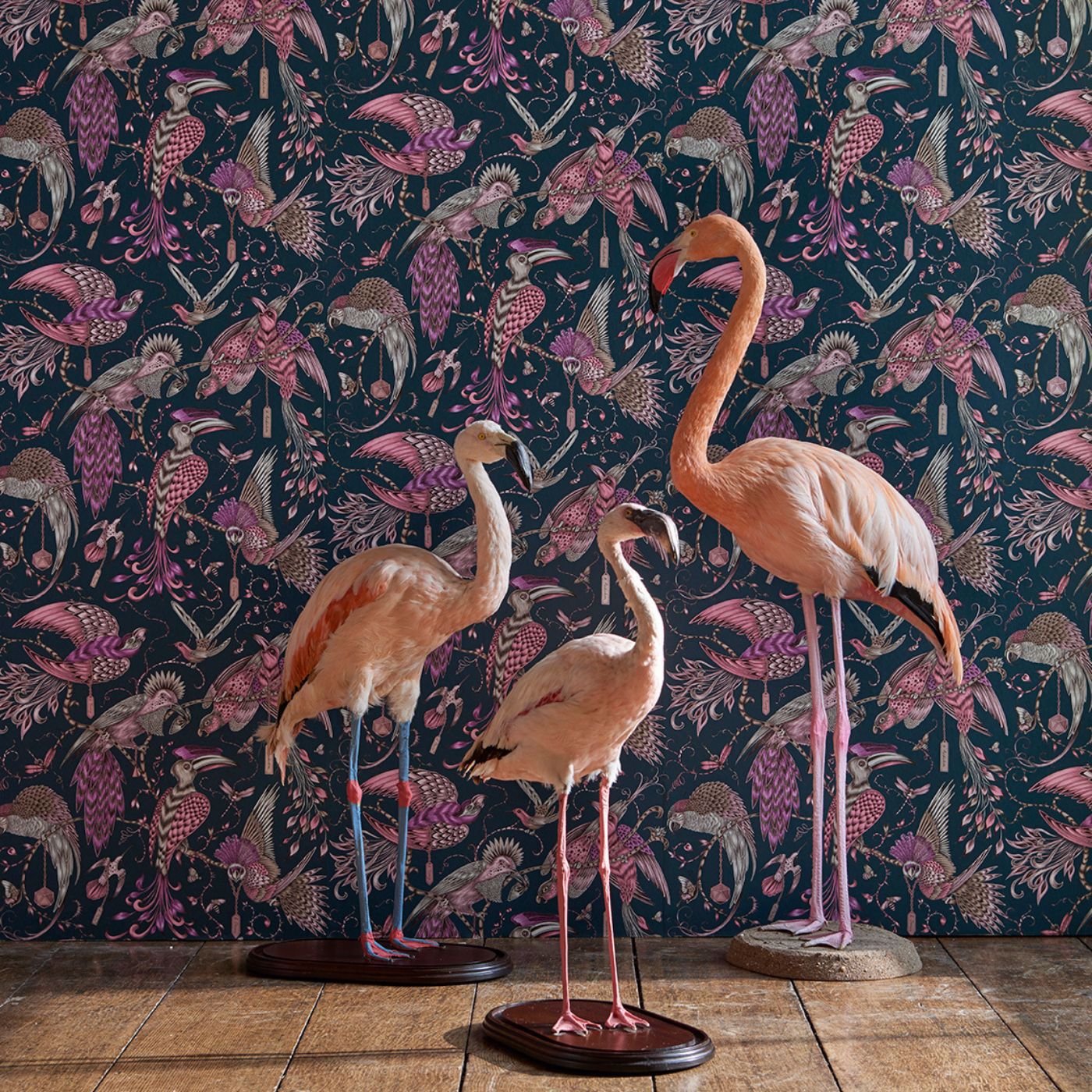 Audubon Wallpaper - Pink - Clarke & Clarke - W0099/04 - Morris Wallpaper
