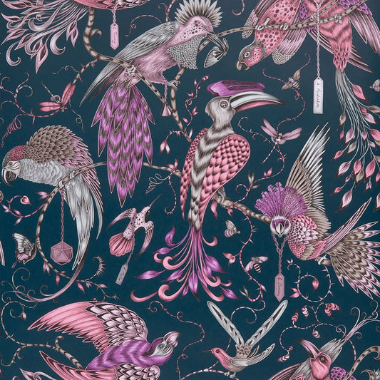 Audubon Wallpaper - Pink - Clarke & Clarke - W0099/04 - Morris Wallpaper