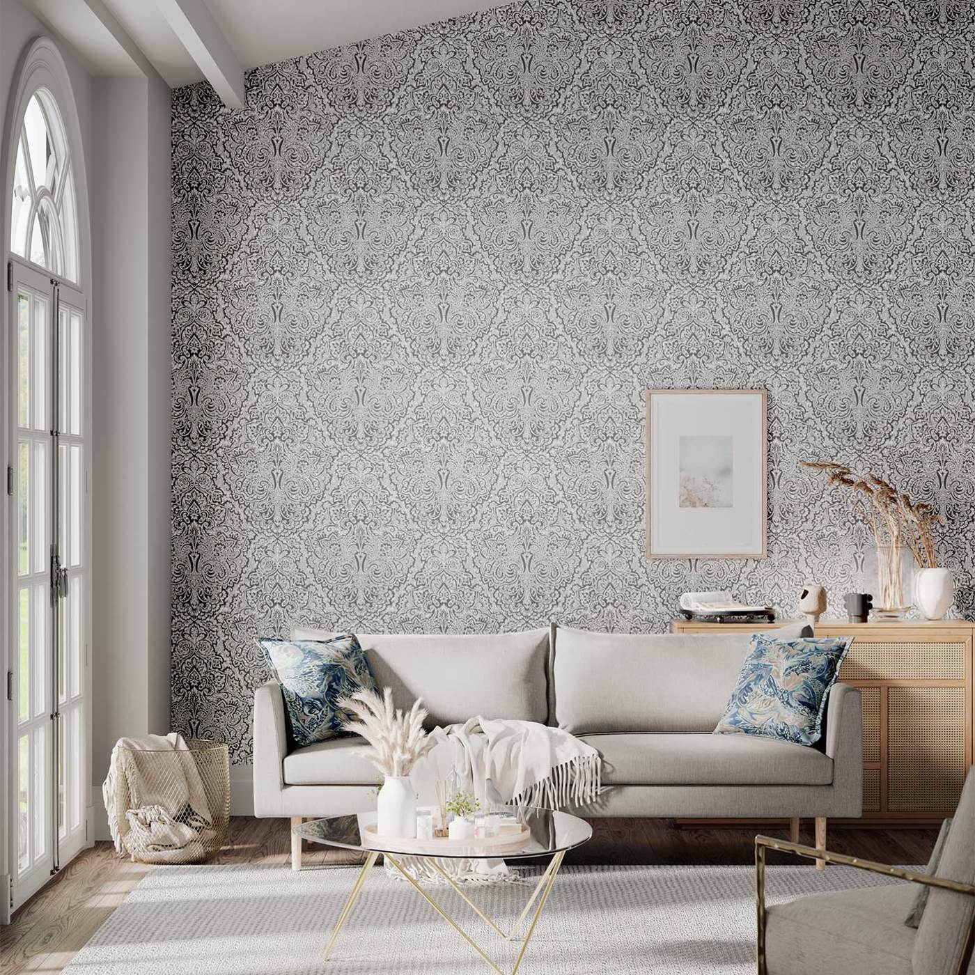 Aurelia Wallpaper - French Grey/Silver - Harlequin - HTEW112611 - Morris Wallpaper