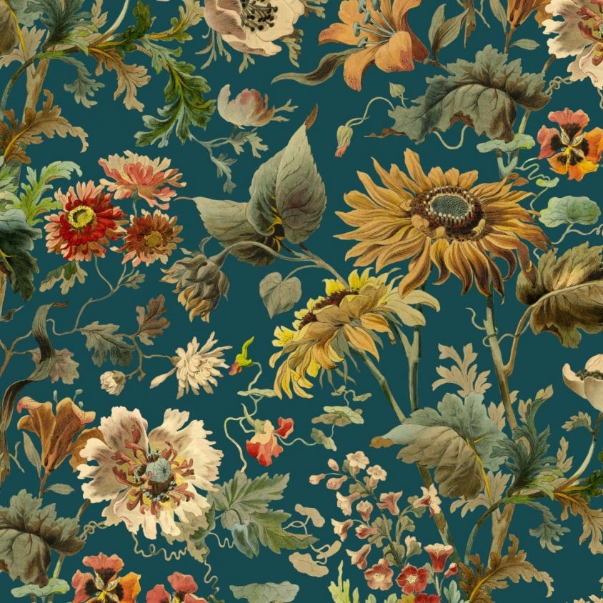 Avalon Wallpaper - Petrol - House of Hackney - 1-WA-AVA-DI-PET-XXX - Morris Wallpaper