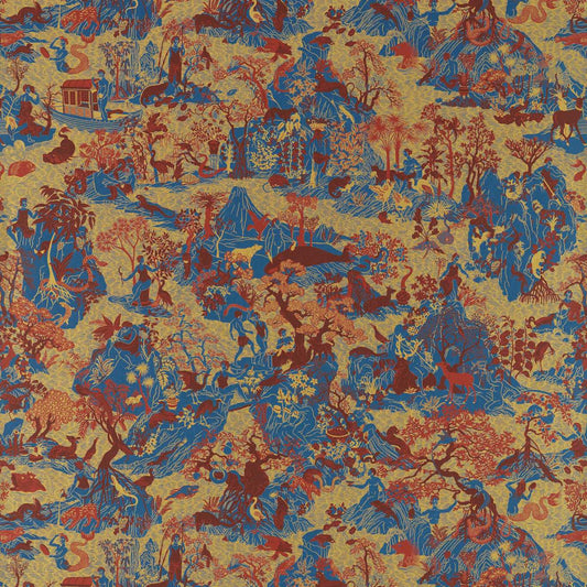 Avalonis Wallpaper - Como Blue / Koi - Zoffany - ZCOT313021 - Morris Wallpaper