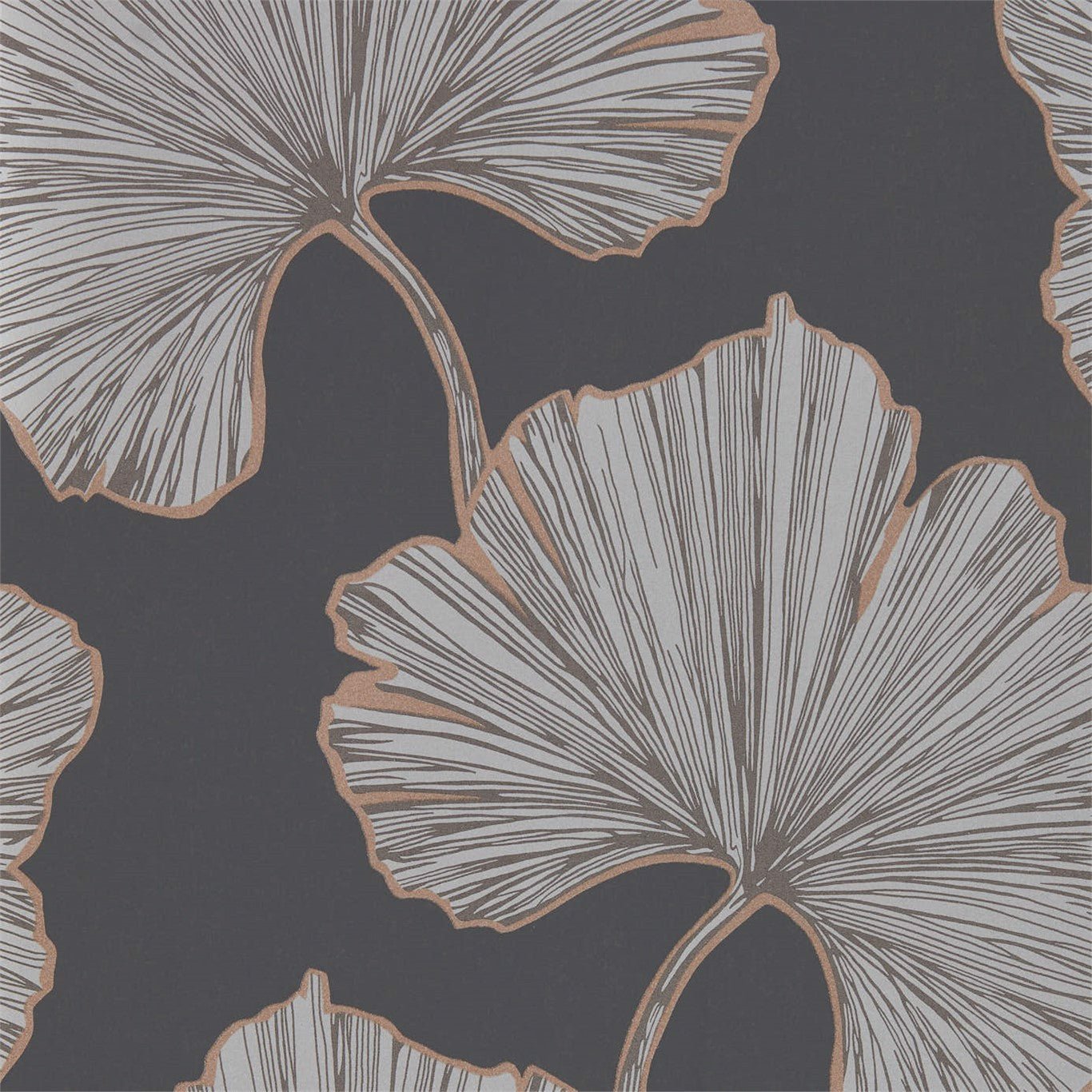Azurea Wallpaper - Ebony/Rose Gold - Harlequin - HLUT111713 - Morris Wallpaper