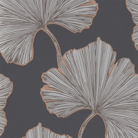 Azurea Wallpaper - Ebony/Rose Gold - Harlequin - HLUT111713 - Morris Wallpaper