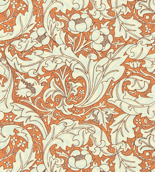Bachelors Button Wallpaper - Burnt Orange/Sky - 217097 - Morris & Co