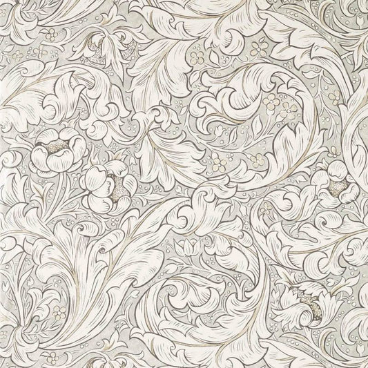 Bachelors Button Wide Width Fabric - Light Grey/Linen - Morris & Co - 227274 - Premier Wallcovering
