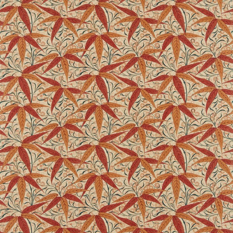 Bamboo Fabric - Russet/Siena - Morris & Co - 222527 - Premier Wallcovering