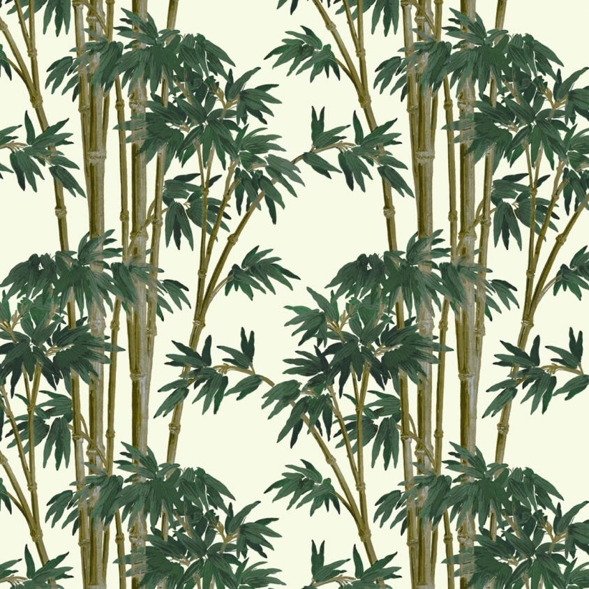 Bambusa Wallpaper - Antique-White - House of Hackney - 1-WA-BAM-DI-WHT-XXX - Morris Wallpaper