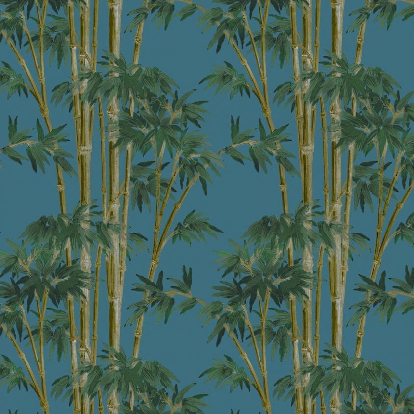 Bambusa Wallpaper - Azure - House of Hackney - 1-WA-BAM-DI-AZU-XXX - Morris Wallpaper