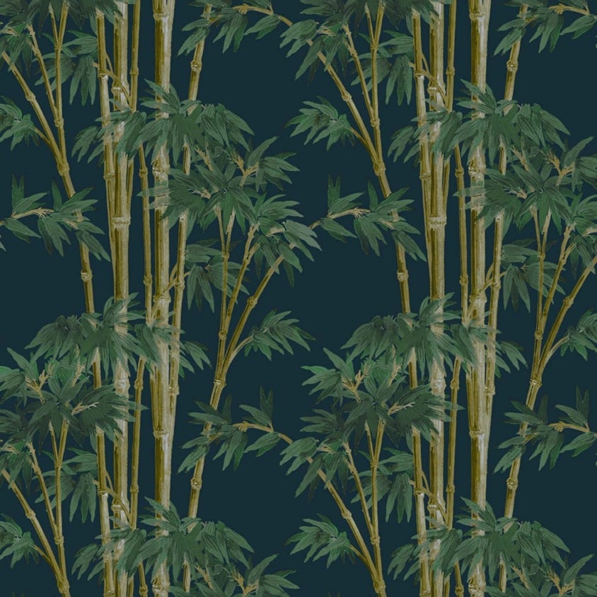 Bambusa Wallpaper - Midnight - House of Hackney - 1-WA-BAM-DI-MID-XXX - Morris Wallpaper