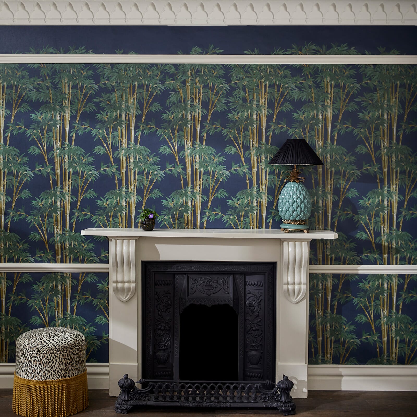 Bambusa Wallpaper - Midnight - House of Hackney - 1-WA-BAM-DI-MID-XXX - Morris Wallpaper