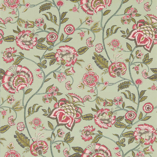 Barmeri Wallpaper - Sage/Blush - Clarke & Clarke - W0232/03 - Morris Wallpaper